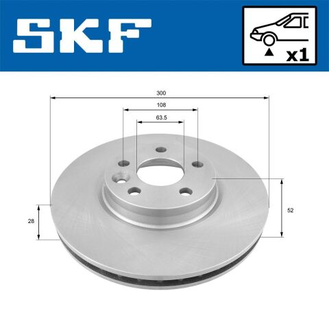 Тормозной диск передний Ford Mondeo 2007–, S-Max 2006–, Kuga 2008–, Galaxy 2006–