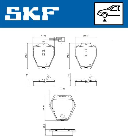 Тормозные колодки передние с датчиком износа Audi A6/S6 1997–2005, Volkswagen Passat 2000–2005, Phaeton 2002–