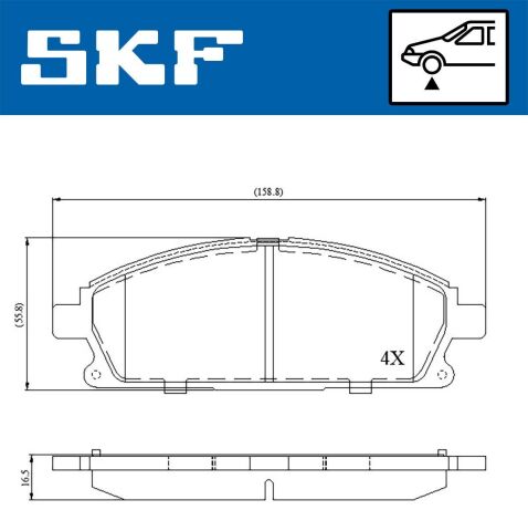 Тормозные колодки передние Nissan X-Trail 2001–