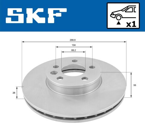 Диск тормозной передний Volkswagen T4, Sharan 2000–, Ford, Seat