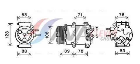 Компресор кондиціонера Ford Fiesta VI 1.25–1.6 2008– Компресор кондиціонера Ford Fiesta VI 1.25–1.6 2008–