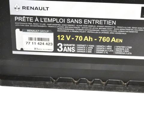 Акумулятор Renault Original L5 70Ah 760A R+ (278*175*190) Акумулятор Renault Original L5 70Ah 760A R+ (278*175*190)
