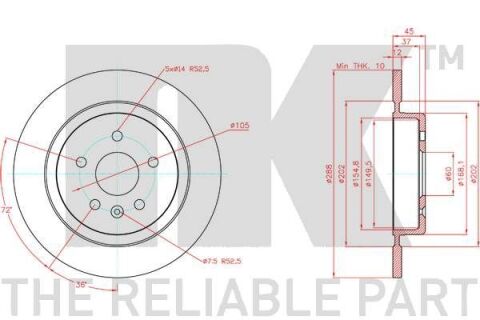 Диск гальмівний невентильований Диск гальмівний невентильований