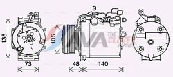 Компресор кондиціонера Mitsubishi Grandis 2.0 DI-D 05–, Lancer VIII 1.8, 2.0 07–, Outlander II 2.0 DI-D 07–, 2.4 06–, Citroen, Peugeot