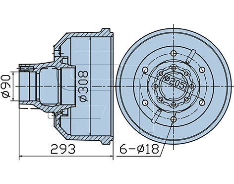 Гальмiвний барабан MB, 308*132
