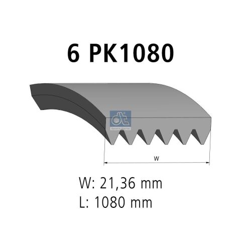 Дорiжковий ремінь 6PK1080
