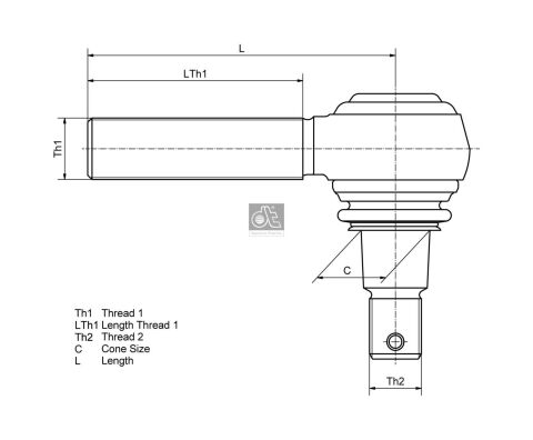 Наконечник рульової тяги, M30*1.5/M20*1.5 Наконечник рульової тяги, M30*1.5/M20*1.5