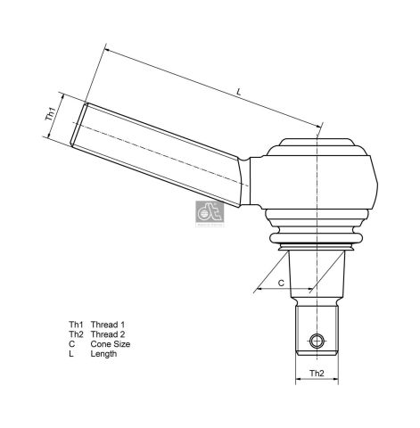 Наконечник рульової тяги, M30*1.5/M24*1.5 Наконечник рульової тяги, M30*1.5/M24*1.5
