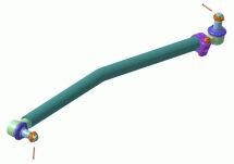 Продольная рулевая тяга MB, L=872 mm Продольная рулевая тяга MB, L=872 mm