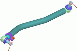 Поздовжня рульова тяга RVI, VOLVO, L=900 mm