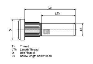 Шпилька колеса, 7/8"-14UNF*94