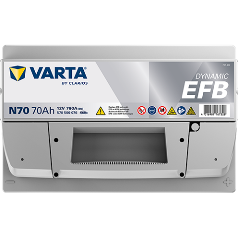Акумулятор 12В 70Агод./760А (EFB) Акумулятор 12В 70Агод./760А (EFB)