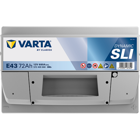 Акумулятор 12В 72Агод./680А Dynamic SLI (стандартні клеми) 278x175x175 B13 - монтажний фланець 10.5мм (пусковий)