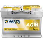 Акумулятор VARTA 12В 70Агод./760А (EN) Dynamic AGM  START&STOP AGM (R+ стандартні клеми) 278x175x189 B13 - монтажний фланець 10.5мм (agm)