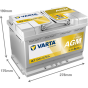 Акумулятор VARTA 12В 70Агод./760А (EN) Dynamic AGM  START&STOP AGM (R+ стандартні клеми) 278x175x189 B13 - монтажний фланець 10.5мм (agm), фото 2 - интернет-магазин Auto-Mechanic