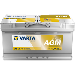Аккумулятор VARTA 12 В 95Ач./850А (EN) Dynamic AGM START&STOP (R+ стандартные клеммы) 353x175x190 B13 - монтажный фланец 10.5мм (пусковой/agm)