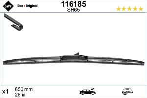 Щітка склоочисника гібридна передній із спойлером (1штука) 650мм CHRYSLER PACIFICA  HONDA CIVIC IX, CR-Z, JAZZ III  HYUNDAI GRAND SANTA FÉ, I30, I40 I, I40 I CW, IONIQ, IONIQ 5, IONIQ 6, KONA 09.02-