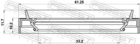Сальник привода 33.2x61.25x10.2x11.7 Сальник привода 33.2x61.25x10.2x11.7
