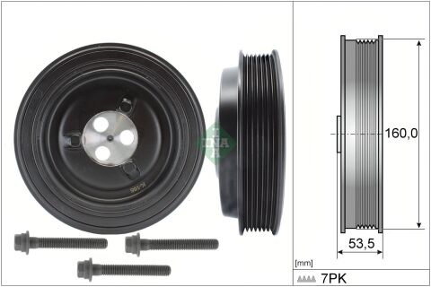 Комплект шкивов, коленчатый вал