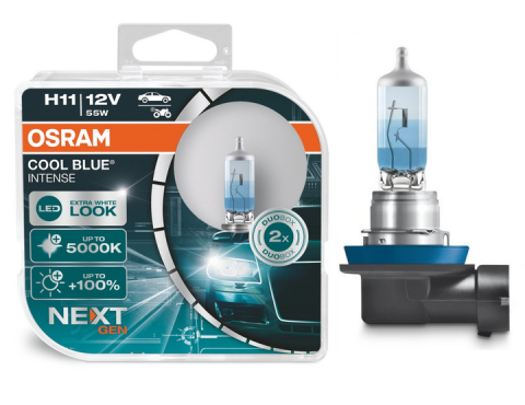 Лампа галогенная Cool Blue Intense NEXT H11 12V 55W 5000K (комплект)