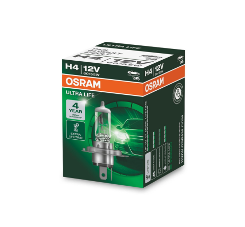 Лампа галогенная H4 12V 60/55W P43t Ultra life Extra Lifetime Лампа галогенная H4 12V 60/55W P43t Ultra life Extra Lifetime