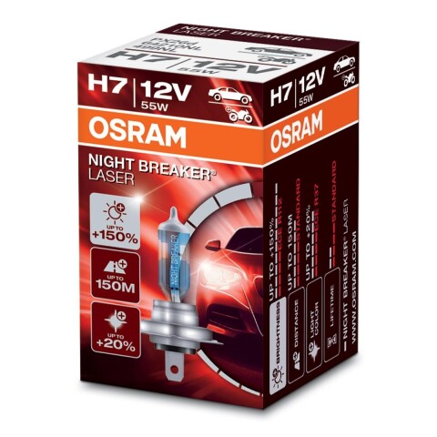 Лампа галогенная H7 12V 55W PX26d Night Breaker Laser +150%