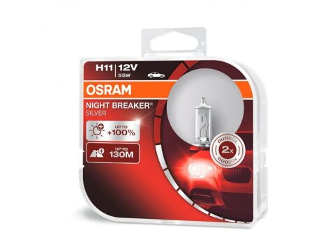 Лампа галогенная H11 55W 12V Night Breaker Silver +100%