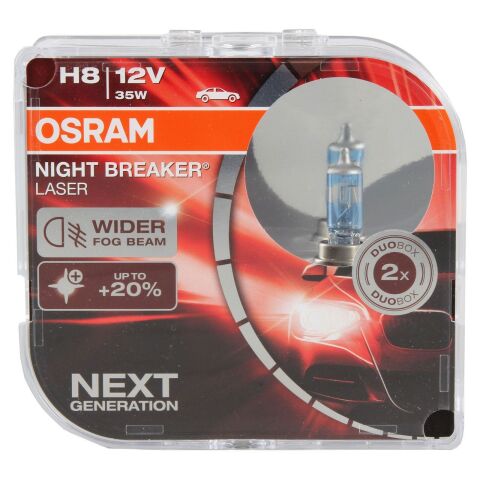 Лампа галогенна H8 12V 35W PGJ19-1 NIGHT BREAKER LASER +20% Лампа галогенна H8 12V 35W PGJ19-1 NIGHT BREAKER LASER +20%