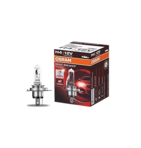 Лампа галогенна H4 12V 60/55W P43t Night Breaker Silver +100% Лампа галогенна H4 12V 60/55W P43t Night Breaker Silver +100%