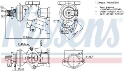 Клапан EGR Corsa C 1.7DI/DTI 00-NISSENS OPEL 