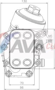 Оливний радіатор (з корпусом) Polo, Skoda Fabia II, Roomster 09-AVA VW 