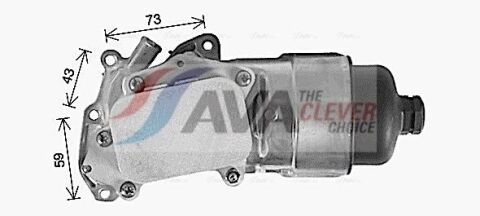Оливний радіатор (з корпусом) Berlingo 1.6HDI 05-, C1/2/3/4, Nemo 1.4HDI 08-, Ford, Mazda, Peugeot, Toyota, Volvo AVA CITROEN 