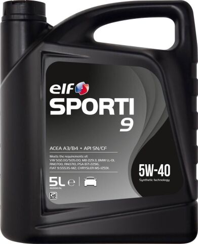 Моторное масло ELF SPORTI 9 5W-40, 5 литров Моторное масло ELF SPORTI 9 5W-40, 5 литров