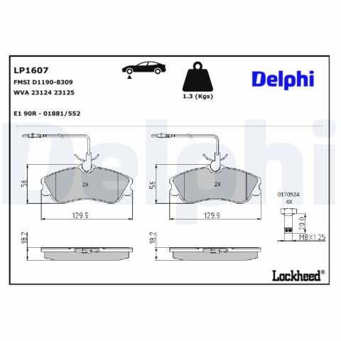 Колодки гальмівні (передні) Citroen Berlingo 96-11/Peugeot Partner 96-15 (Trw) (+датчики)