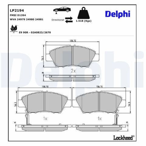 HONDA гальмівні колодки передн.Jazz 08-