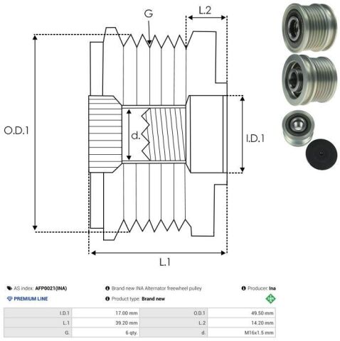 Шків генератора MB Sprinter/Vito CDI , 6PK, OM611/OM612/OM642/OM646/OM651 Шків генератора MB Sprinter/Vito CDI , 6PK, OM611/OM612/OM642/OM646/OM651
