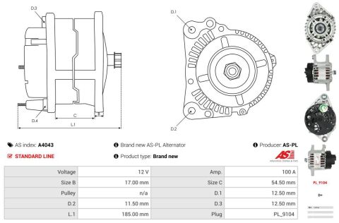 Генератор Fiat Brava/Doblo/Punto/Lancia Lybra 1.9D/JTD 98- (12V/100A) Генератор Fiat Brava/Doblo/Punto/Lancia Lybra 1.9D/JTD 98- (12V/100A)