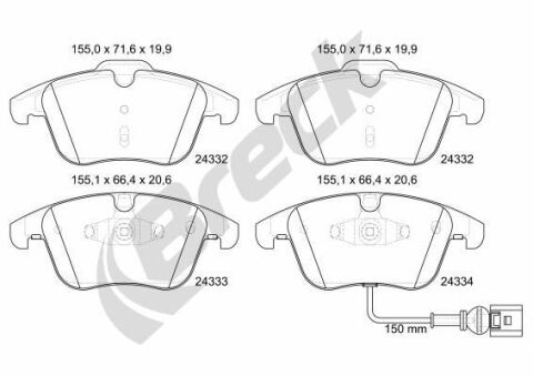 Колодки гальмівні (передні) VW Tiguan/Sharan 07- (ATE) (з датчиком) Колодки гальмівні (передні) VW Tiguan/Sharan 07- (ATE) (з датчиком)