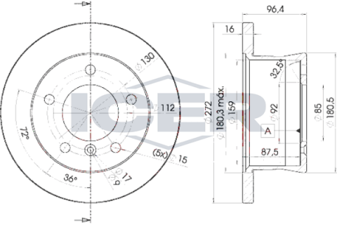 Диск тормозной (задний) MB Sprinter 308-316/VW LT 95-06/MB G-class (W463) 94- (272x16)(с покр)(полн.) Диск тормозной (задний) MB Sprinter 308-316/VW LT 95-06/MB G-class (W463) 94- (272x16)(с покр)(полн.)