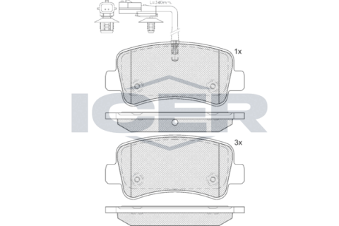 Колодки гальмівні (задні) Renault Master III/Opel Movano B/Nissan NV400 10- (+датчик)(однокатковий)