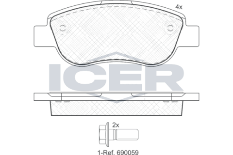 Колодки гальмівні (передні) Renault Megane II 03-/Scenic II 03-08/Fiat Palio 97-/Siena/Albea 01-12
