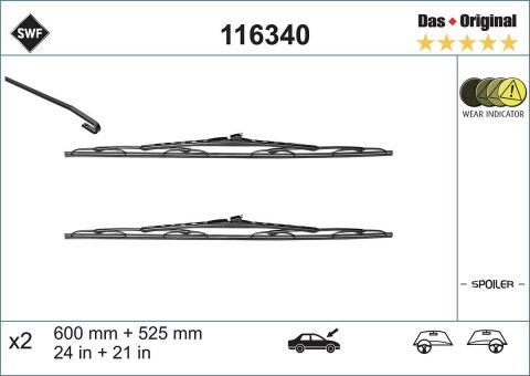 Щітки склоочисника каркасні (600/525мм) Renault Laguna II
