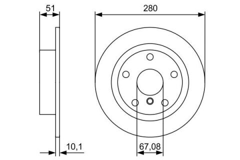 Диск гальмівний (задній) BMW 2 (F44-46)/X1 (F48) /i3 Hybrid 13- (280x10) Диск гальмівний (задній) BMW 2 (F44-46)/X1 (F48) /i3 Hybrid 13- (280x10)