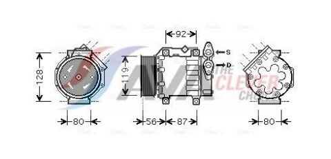 Компресор кондиціонера C-MAX 1.6 07-, FIESTA V 1.6 04-, FOCUS C-MAX 1.6 03-, MAZDA, VOLVO FORD Компресор кондиціонера C-MAX 1.6 07-, FIESTA V 1.6 04-, FOCUS C-MAX 1.6 03-, MAZDA, VOLVO FORD