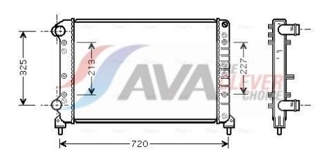 Радіатор охолодження двигуна. (без кондиціонера) DOBLO 1.9 D 01- (647x415x35) FIAT