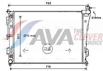Радиатор охлаждения двигатель. GRANDEUR 2.4 11-, SONATA VI 2.0 Hybrid 11-, KIA OPTIMA 2.0 12- HYUNDAI