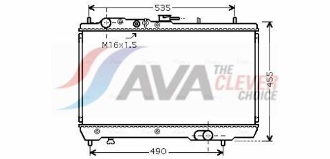 Радіатор охолодження двигуна. SEPHIA 1.5 96-, 1.6 93-, 1.8 95- KIA