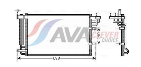 Радиатор кондиционера Cerato I 04- KIA Радиатор кондиционера Cerato I 04- KIA