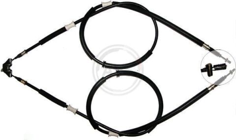 Трос ручного гальма зад. Astra G 98- (диск) (1592/1403x2) (Lucas)