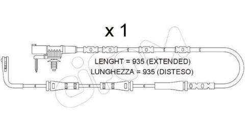 Датчик зносу гальмівних колодок (задн.) XF 2.0 15- JAGUAR Датчик зносу гальмівних колодок (задн.) XF 2.0 15- JAGUAR